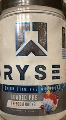 Ryse LOADED PRE-WORKOUT 15 oz Size (30 Servings ) Freedom Rocks BEST BY 09/26