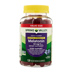 Spring Valley Extra Strength Melatonin 10mg Sleep Support Gummies Blueberry 120