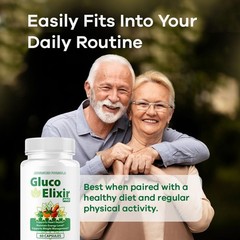 GlucoElixir Pro Blood Sugar Health Support Capsules Glucose 1 Pack 60Ct