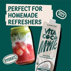 Vita Coco Organic Coconut Milk, Dairy Free, Unsweetened, 33.8 oz Pack of 6