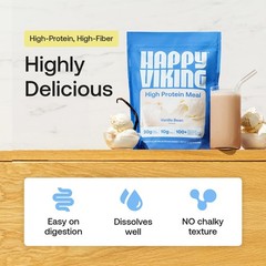 Happy Viking PlantBased Protein Powder +100 Superfoods Vanilla Meal Replaceme…