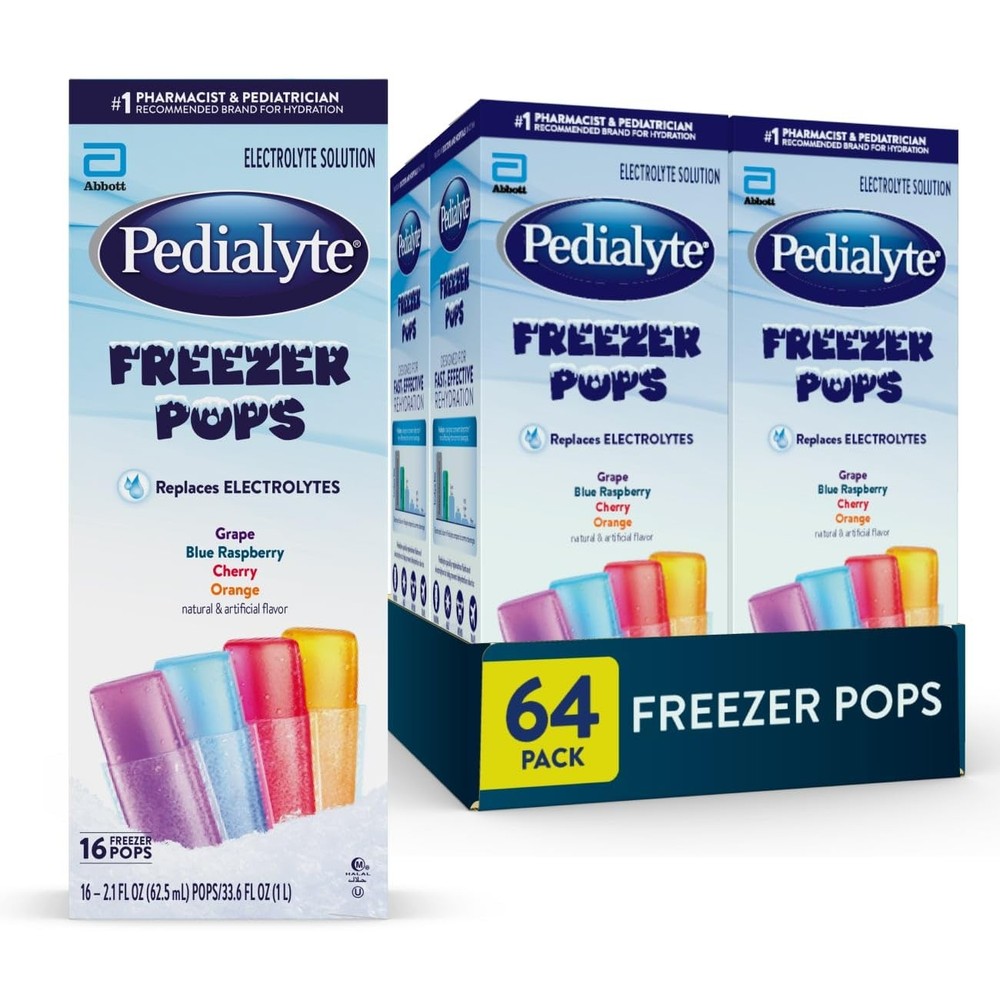 Electrolyte Freezer Pops Variety Pack Grape, Blue Raspberry, Cherry, Orange