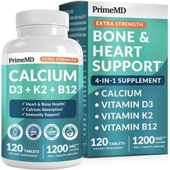 4-in-1 Calcium 1200 mg with Vitamin D3 K2 – Extra 120 Count (Pack of 1)