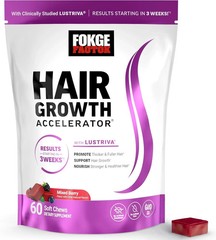 Growth Hair Soft Chews Thicker Stronger Hair 60 Mixed Berry Reduce Wrinkles++