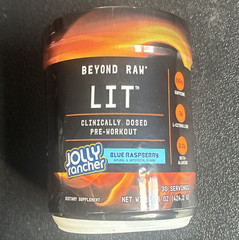 Beyond Raw LIT Pre-Workout Powder Blue Raspberry 30 Servings 14.96 oz ex 08/27