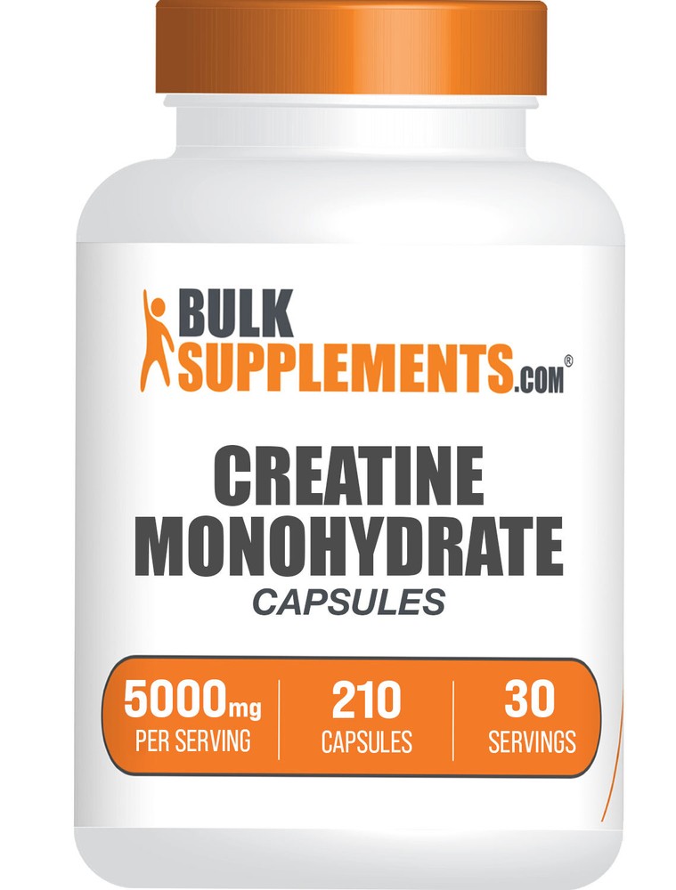BulkSupplements Creatine Monohydrate 210 Capsules – 5000 mg Per Serving