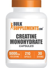 BulkSupplements Creatine Monohydrate 210 Capsules – 5000 mg Per Serving