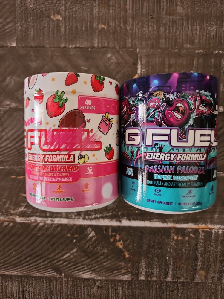 Gfuel Tub Lot of 2 Strawberry Girlfriend & Passion Palooza Brand New Sealed Fuel