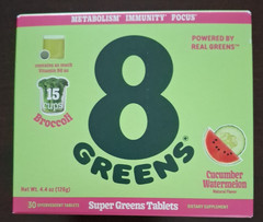 8Greens, Super Greens Effervescent Tablets (30 Tabs, Exp 08/27) Cucumber Wate…