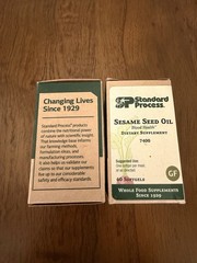 2 Standard Process Sesame Seed Oil Softgels 60 ct 7400 Blood Health Gluten-Free
