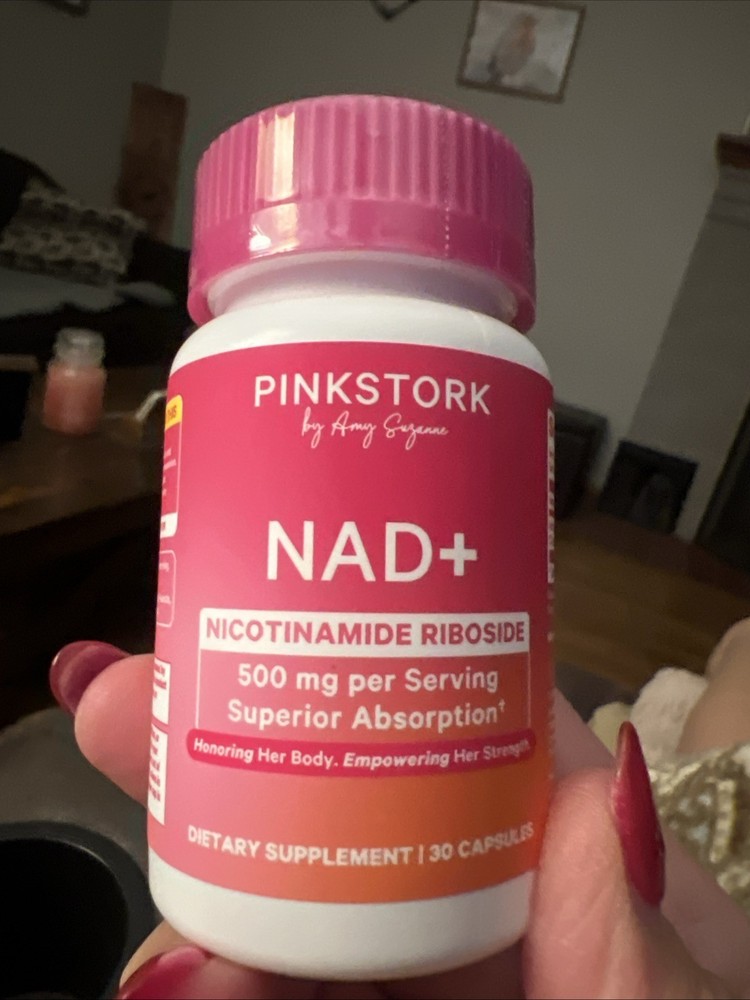 Pink Stork 500 mg NAD+ Supplement for Women Aging Support 30 Serv EXP 03/28