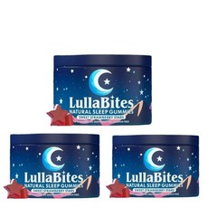 3PCS-NEW LullaBites Natural Sleep Gummies Strawberry Stars Flavor 60 Gummies