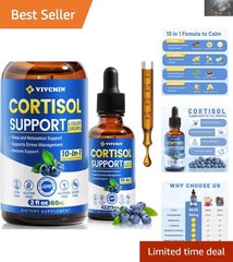 Blueberry Flavored Cortisol Balancing Drops for Mood & Sleep Support – 2 oz