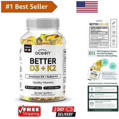 Better D3 + K2 – 100% Organic Formula for Heart & Immune Health – 30 Count
