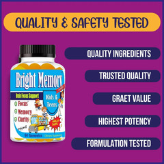 Brain Booster Supplement For Kids Teens,Support Memory,Focus,Calm,Mood -13/12/25