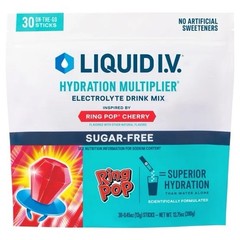 Liquid I.V. Sugar-Free Hydration Multiplier Ring Pop Cherry 30 INDIVIDUAL SEALED