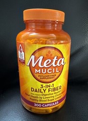 Metamucil Fiber 3-in-1 Psyllium Capsule Fiber Supplement 300Ct