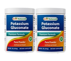 2 Pack Best Naturals Potassium Gluconate Powder 1 Pound
