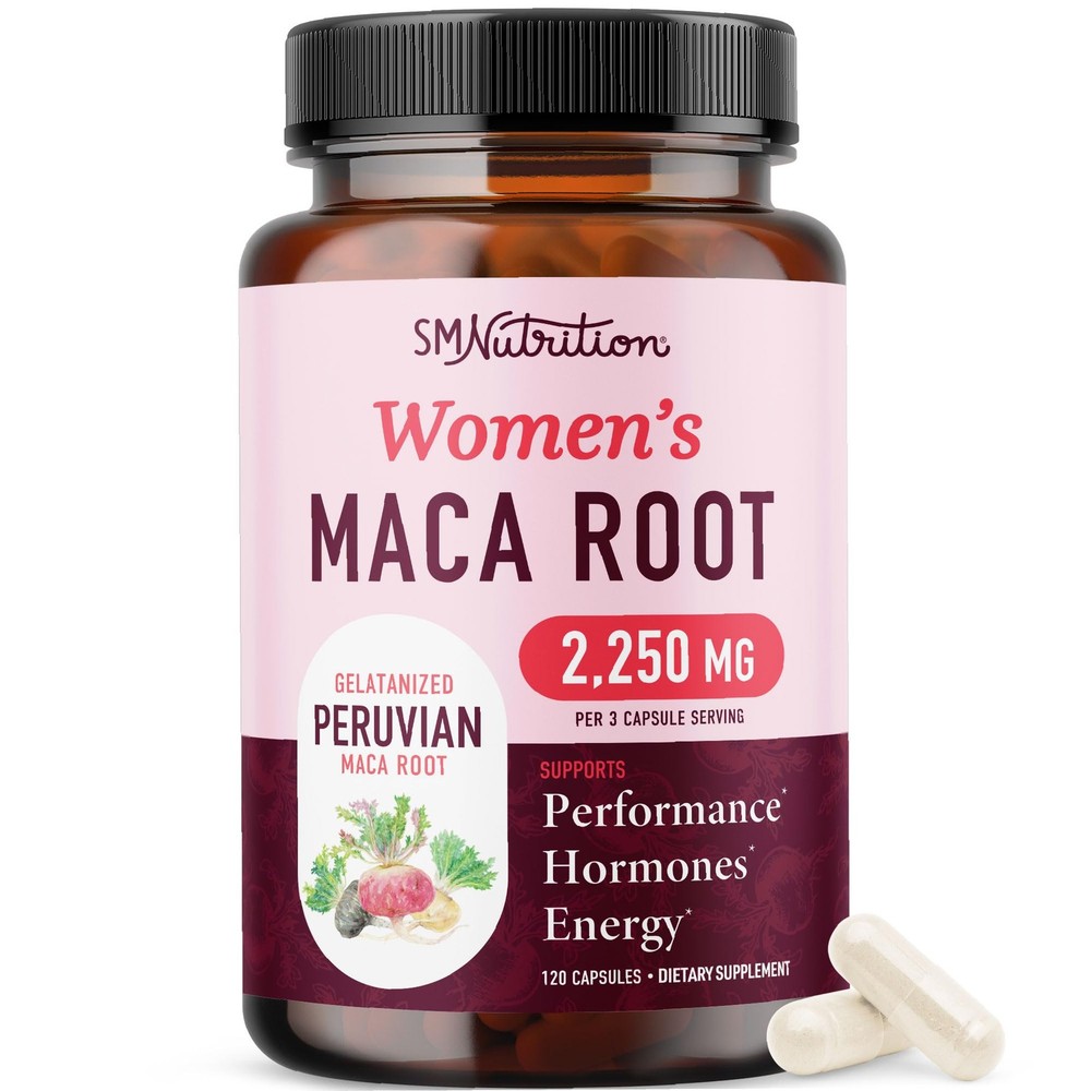 Organic Maca Root Capsules for Women | Peruvian 120 Count (Pack of 1)