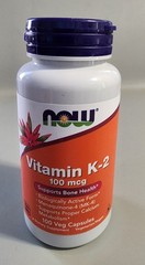 NOW Foods Vitamin K-2, 100 mcg, 100 Count Exp 07/27