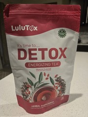 Lulutox Detox Energizing Tea Peach Flavor 28 Tea Bags New Sealed Exp 7/28!