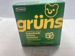 Gruns Adults Super Greens Gummies Multivitamin Superfood Gummy Bears 35Packs NEW