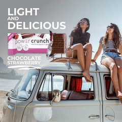 Power Crunch Protein Wafer Bars, 1.4 Ounce (Pack of 12), Chocolate Strawberry