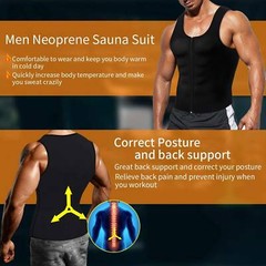 Men Waist Trainer Sauna Vest for Weight Loss Sweat Workout Shirt Compression Top