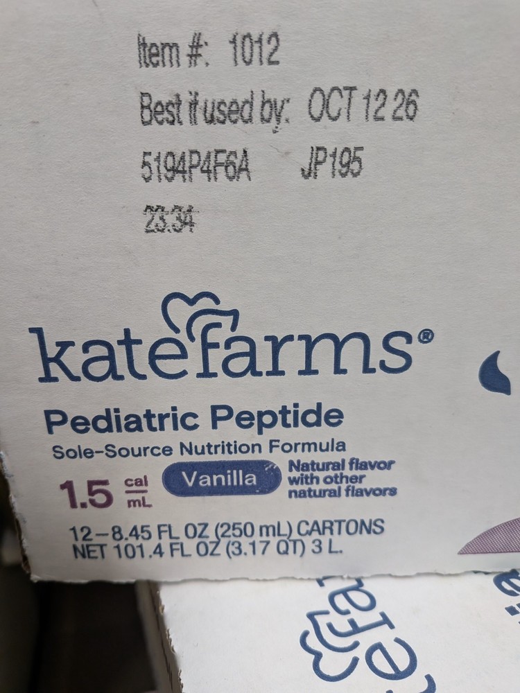 12 Pack KATE FARMS Organic Pediatric Peptide 1.5 Formula, Vanilla (Oct-2026)