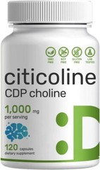 Citicoline CDP Choline 1000mg 120 Caps supports Brain Cognitive Function