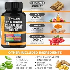 Ceylon Cinnamon Capsules 3000mg Turmeric 3000mg Apple Cider Vinegar 3000 mg Gins