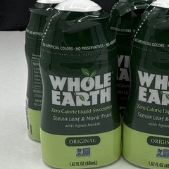 (FRESH 2027) Whole Earth Stevia & Monk Fruit Liquid Sweetener, 1.62 Fl Oz Pk 6