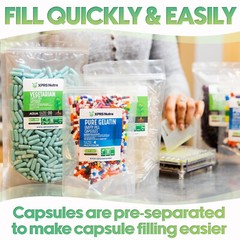 Size 1 Separated Clear Empty Vegan Capsules Veggie Caps Kosher Vegi Pills