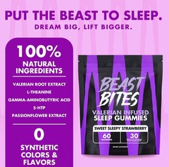 Valerian Infused Sleep and Nighttime Recovery Gummies – Beast Bites