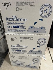 12 Pcs Kate Farms Pediatric Standard 1.2 Vanilla Formula 8.45 oz Cartons Case