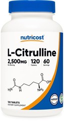 Nutricost L-Citrulline 2500mg Per Serving, 120 Count (Pack of 1), Multicolor