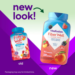 Vitafusion Fiber Well Sugar Free Fiber Supplement Gummies, Fruit Flavored, 90 Co