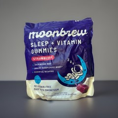 MoonBrew Melatonin-Free Sleep Bundle – Caramel Chocolate Powder, Strawberry Gumm