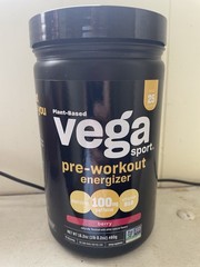 Vega Sport Pre-Workout Energizer Berry 16.2 oz (25 Servings) Supports Energy NEW
