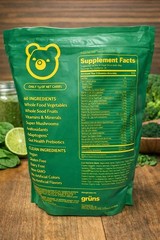 Gruns Adults Super Greens Gummies Bears NO SUGAR Superfood