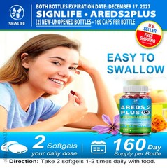 (2) Bottles • AREDS 2 Plus Eye Vitamins • w/Lutein, Zeaxanthin and Astaxanthin