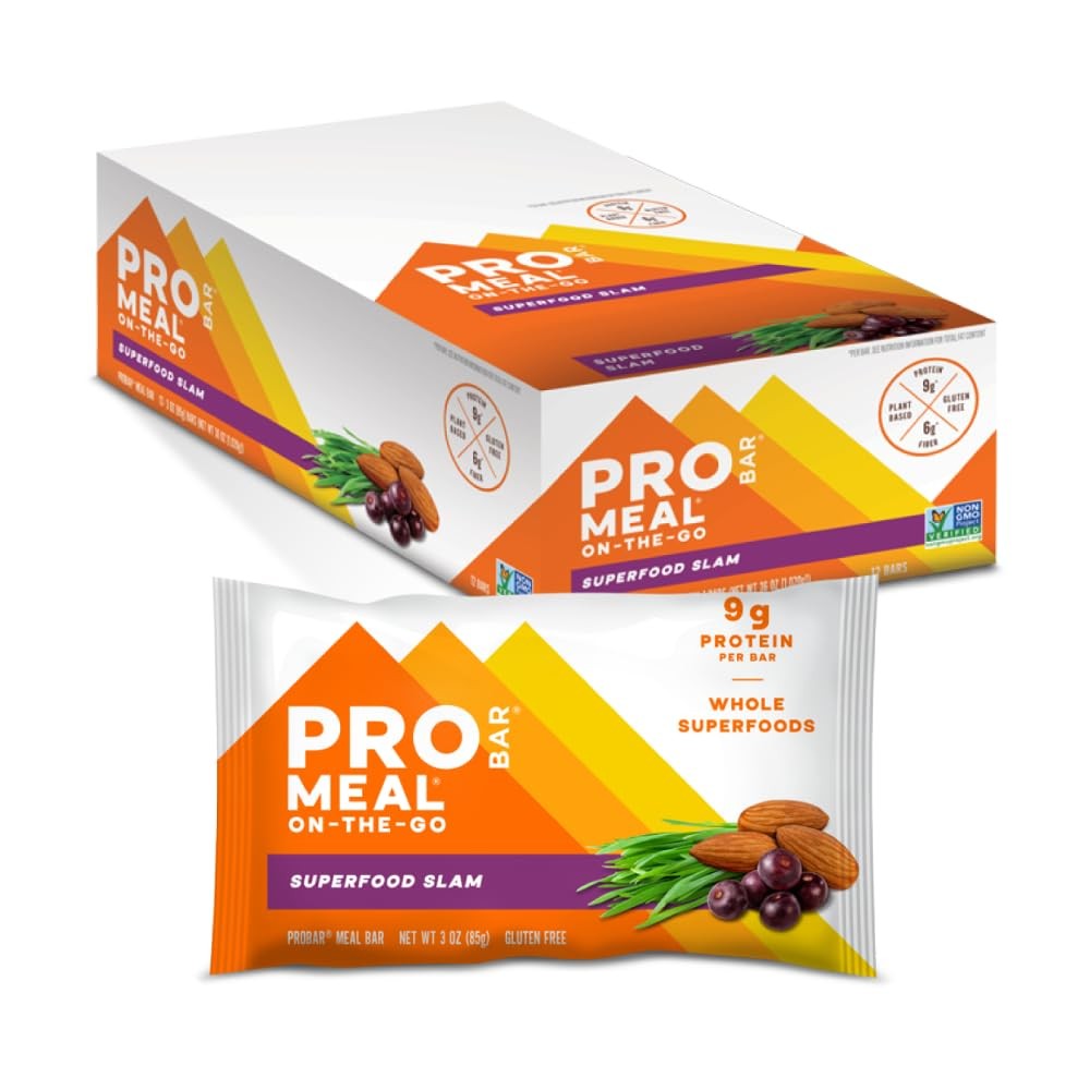 PROBAR MEAL Bar – Plant Based Meal 12 Count (Pack of 1), Superfood Slam