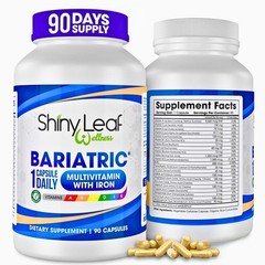 Shiny Leaf Bariatric Multivitamin with Iron – 45mg Iron 90 Capsules Post WLS …