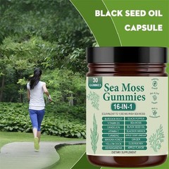16 in 1 Organic Sea Moss Gummy | Irishmoss Extract 6000Mg | Green Apple Flavor