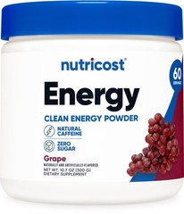 Nutricost Energy Drink Powder Grape 60 Servings – Pre Workout Supplement