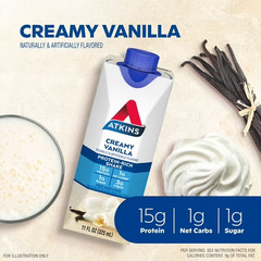 Atkins Protein Shake Creamy Vanilla, Keto Friendly, Gluten Free, 4 Ct- Free Ship