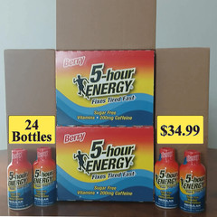 5-hour ENERGY Shot, Regular Strength, Berry, 1.93 Ounce, 24 Count, Exp. 12/27