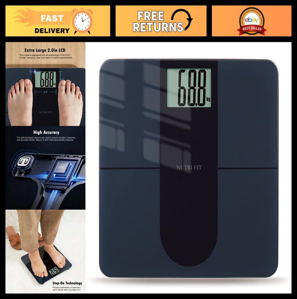 Digital Body Weight Scale 550lb Capacity, Extra Large LCD Display, Easy Read Num