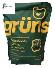 Gruns Adults Super Greens Gummies, Superfood Gummy 224-8 ct Exp 10/2026