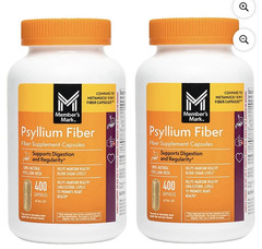 Member’s Mark Psyllium Fiber Capsules Gluten-Free 100% Natural Twin Pack 2×400